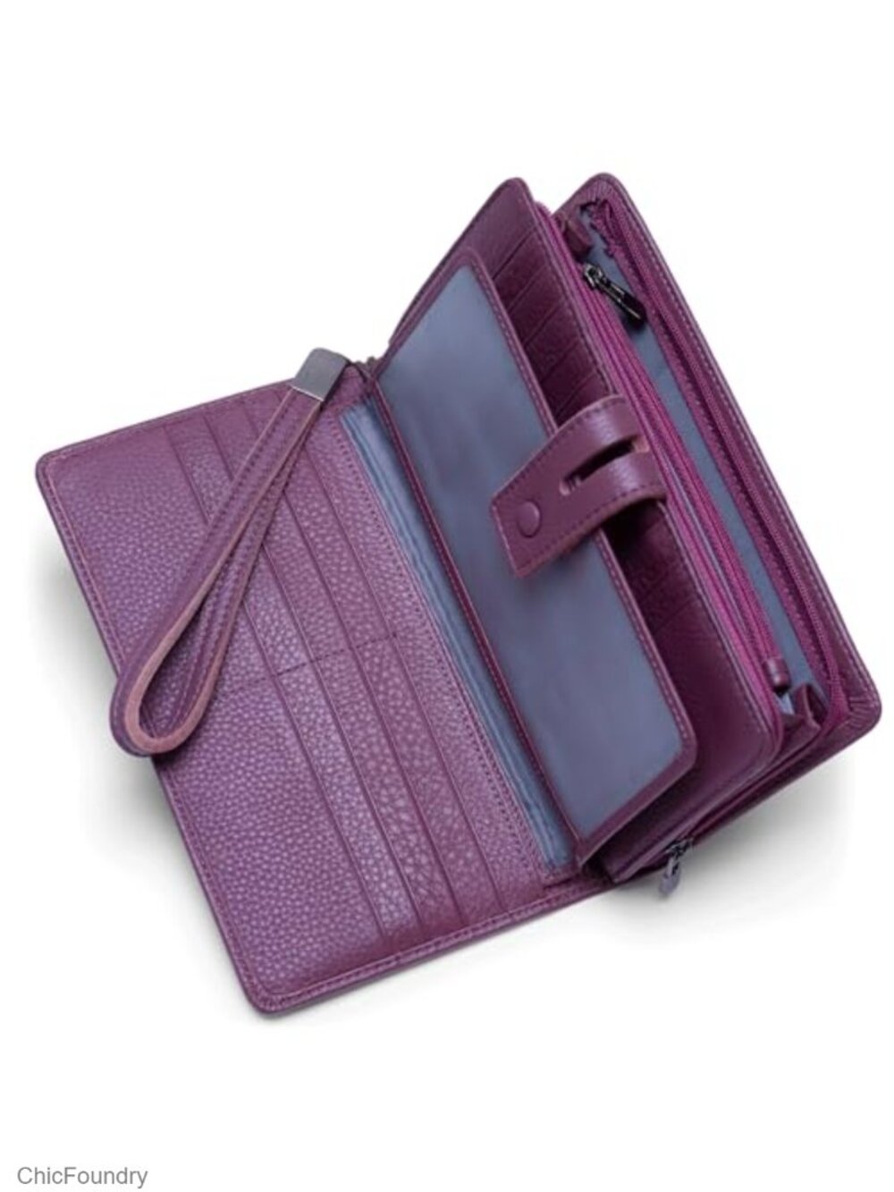 Genuine Leather RFID Wristlet Wallet Checkbook Organizer Large Phone Holder
